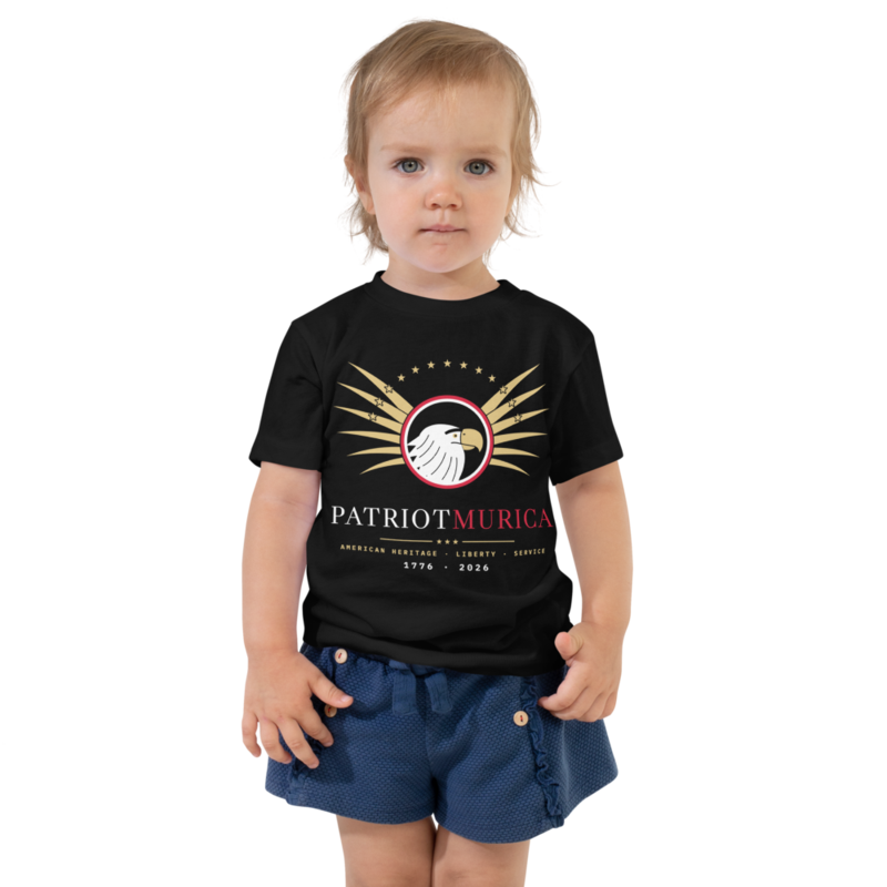 PatriotMurica Crest Toddler Tee in Black