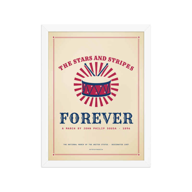 The Stars and Stripes Forever Framed Print in White