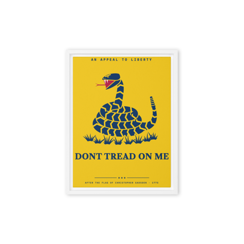 Don’t Tread on Me Framed Canvas in White