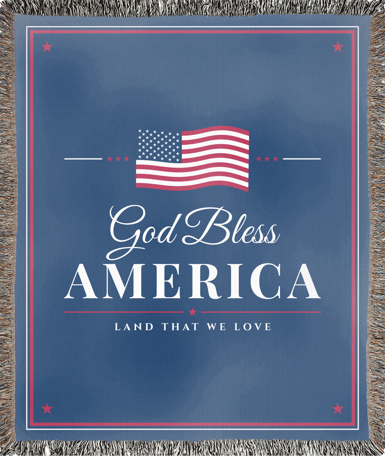 God Bless America Woven Blanket