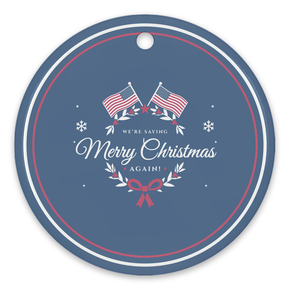Merry Christmas Porcelain Ornament