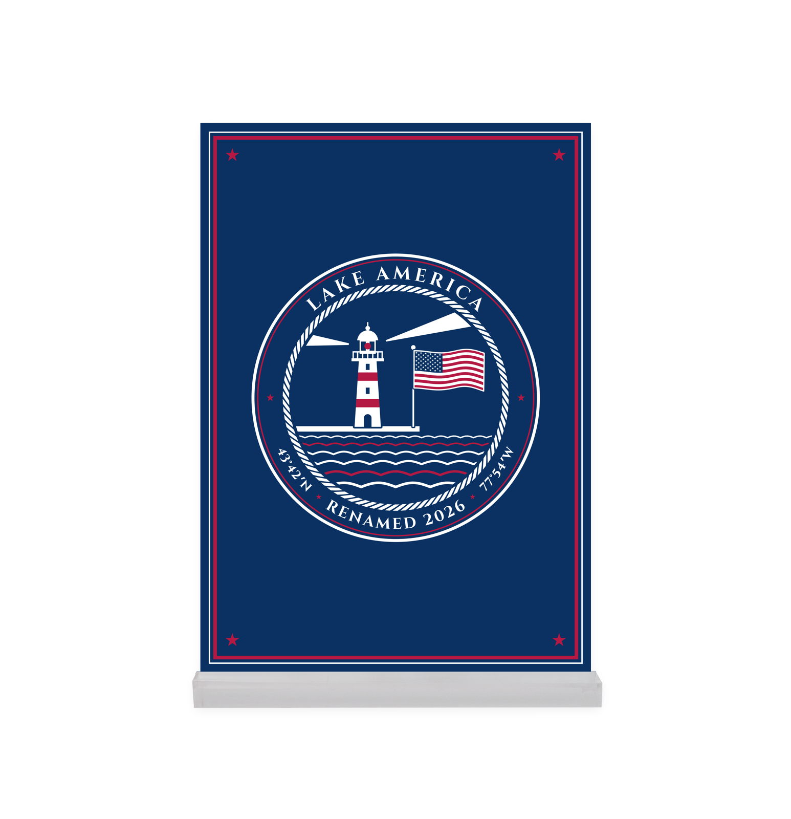 Lake America Acrylic Desk Block