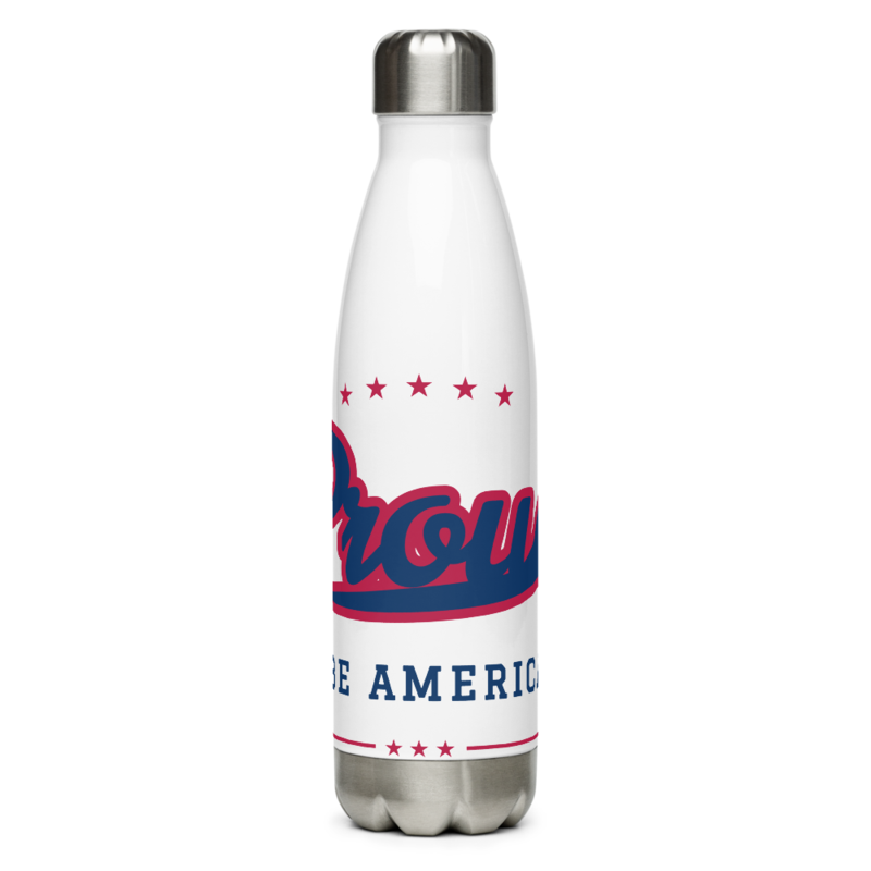 Proud to Be American Water Bottle in White