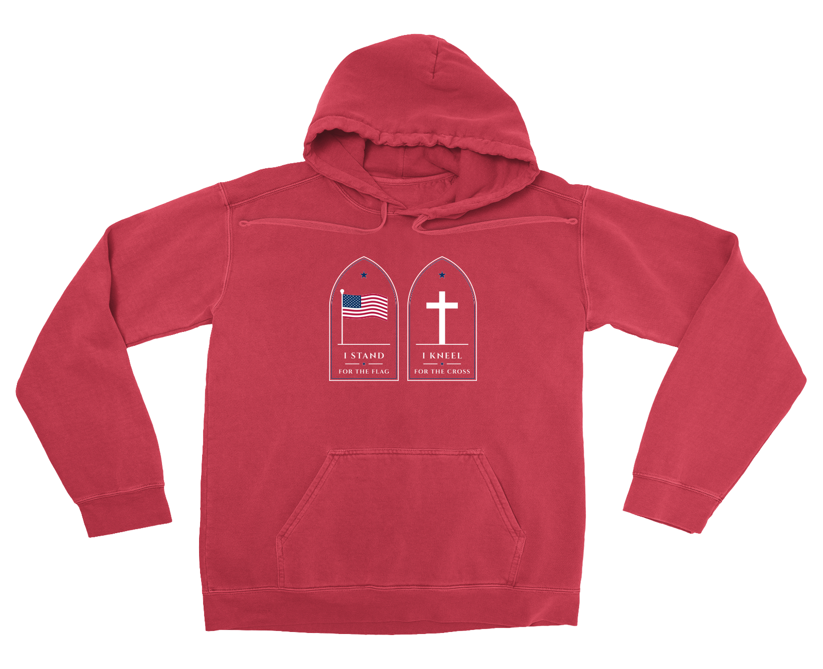 Stand for the Flag Garment-Dyed Hoodie in Crimson