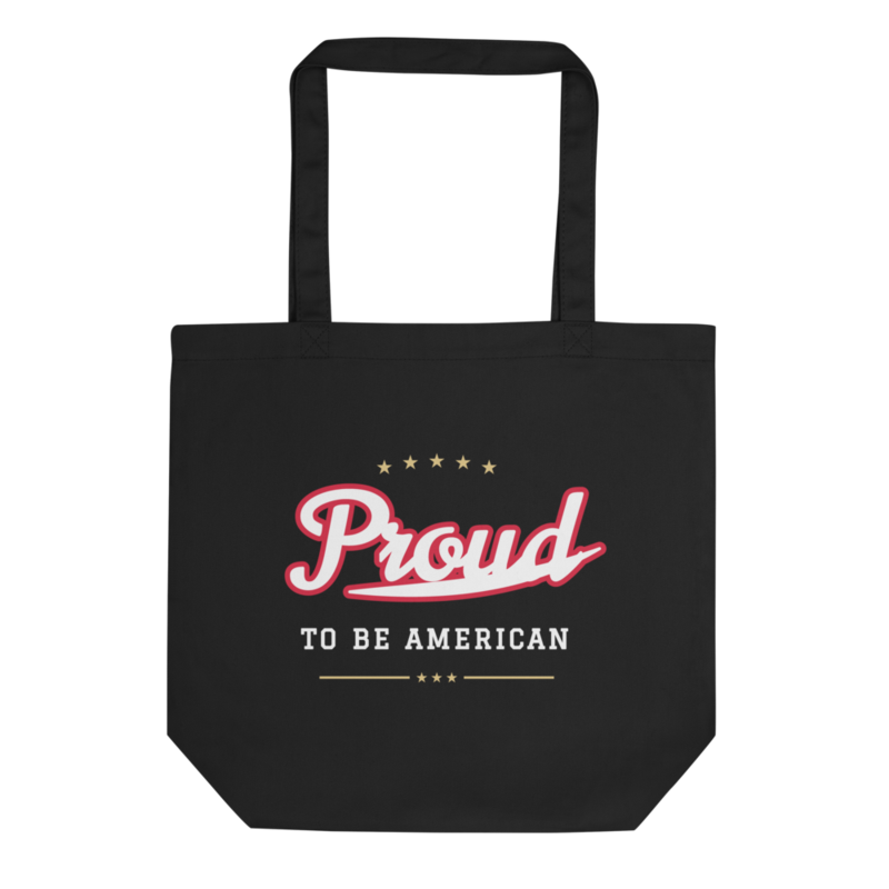 Proud to Be American Tote Bag in Black