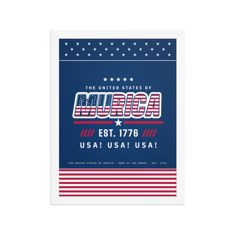 Murica Framed Print in White