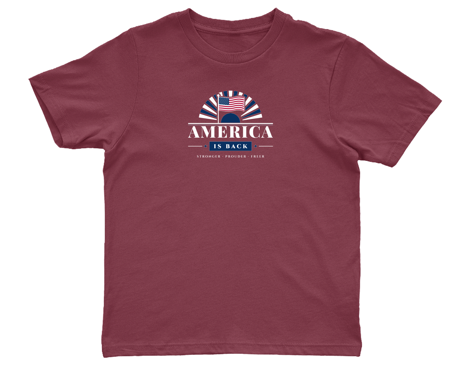 America Is Back Youth Tee in Crimson