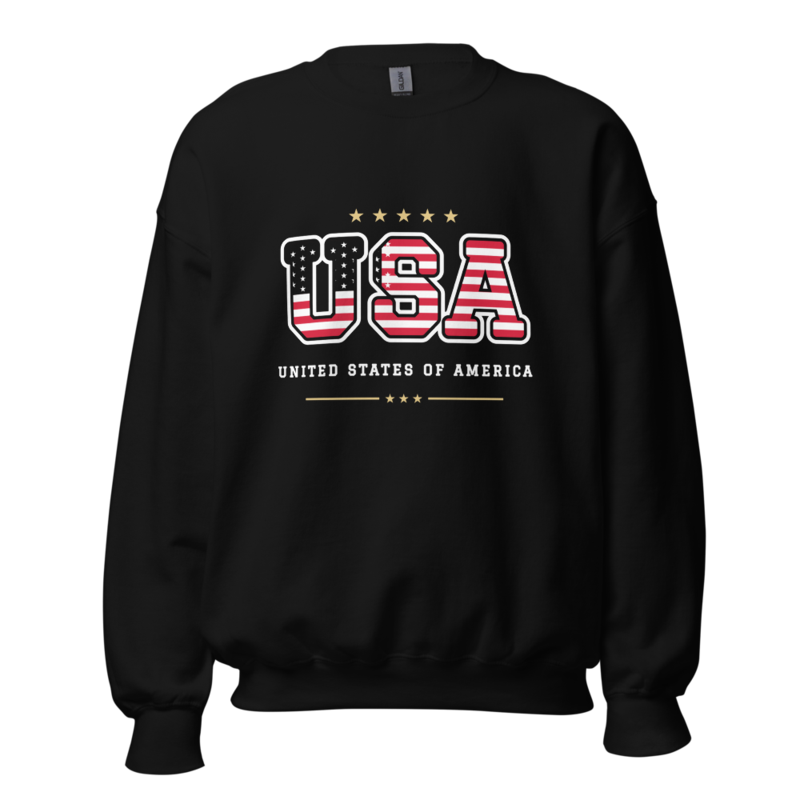 USA Crewneck Sweatshirt in Black