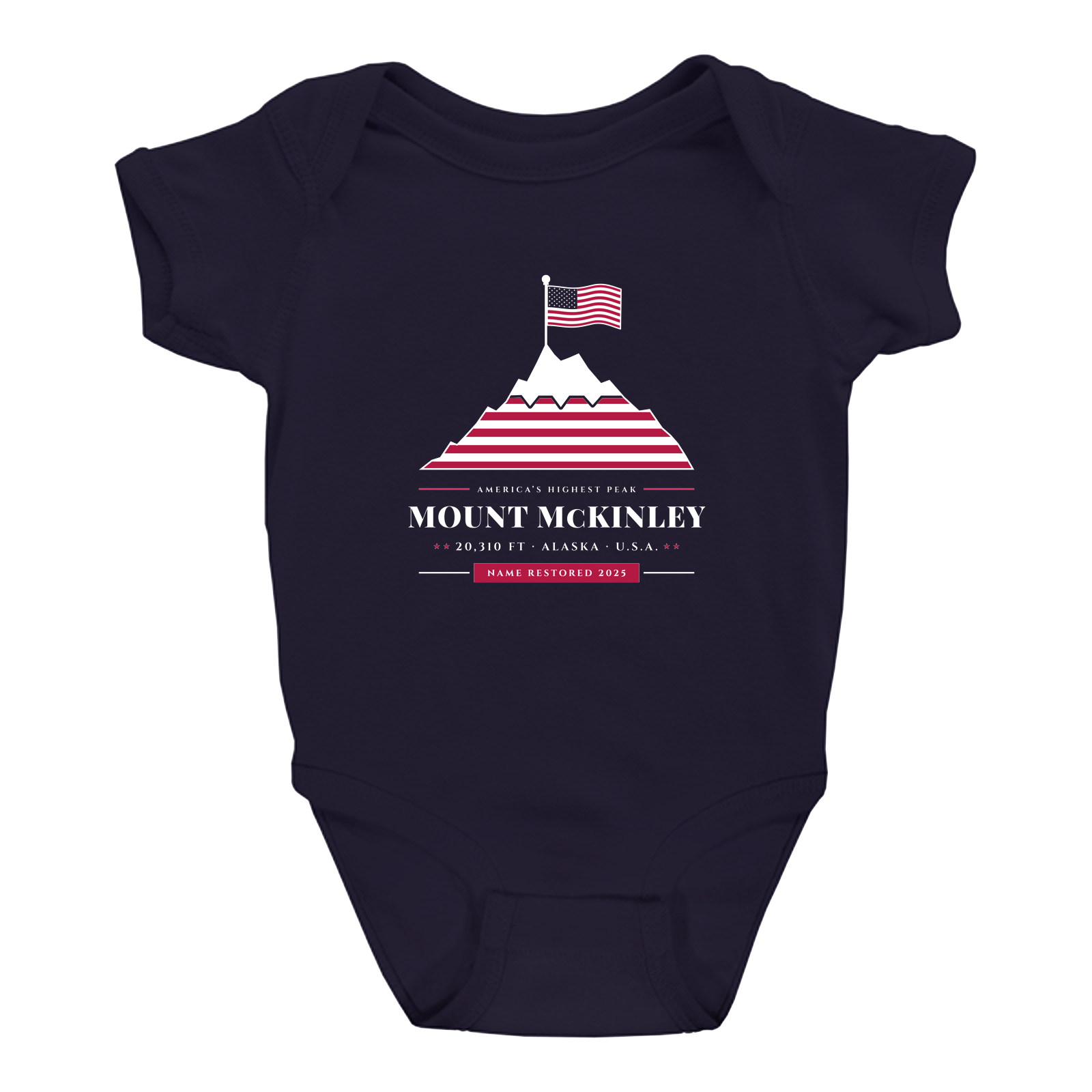 Mount McKinley Baby Bodysuit in Navy