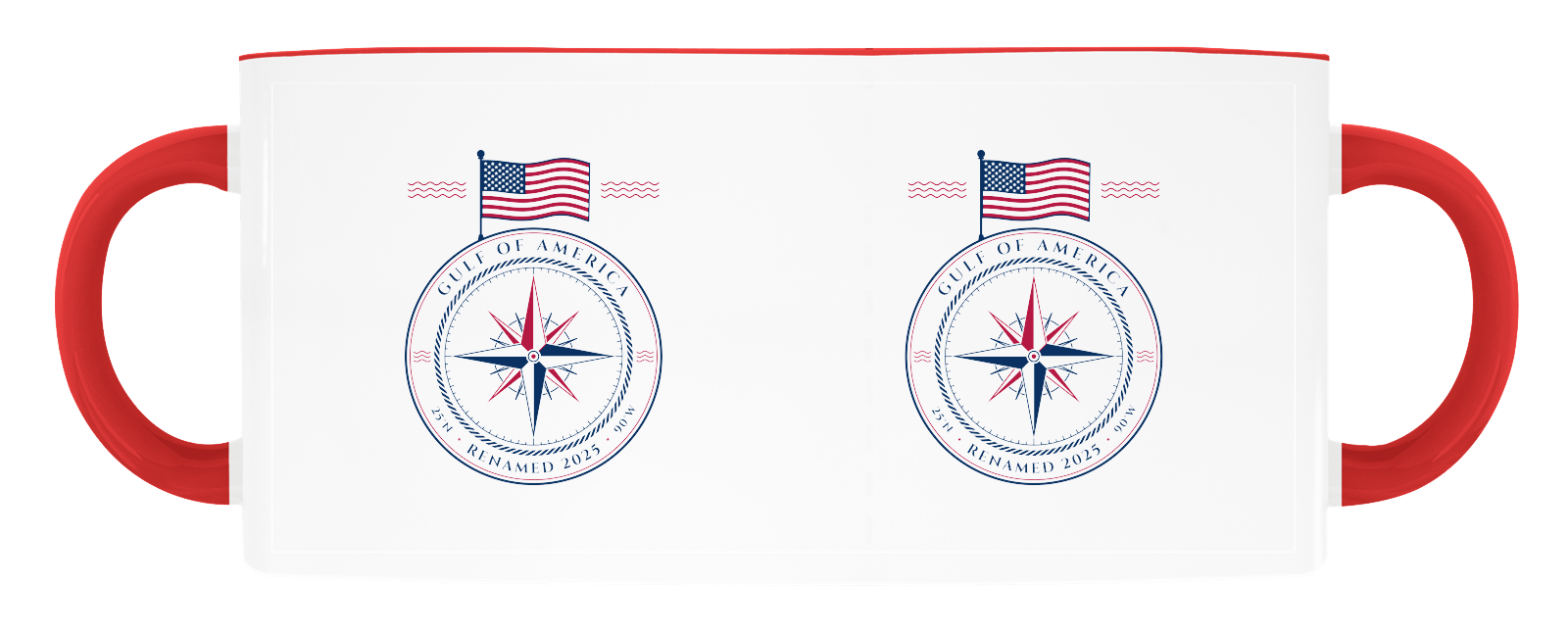 Gulf of America Accent Mug in Red Accents