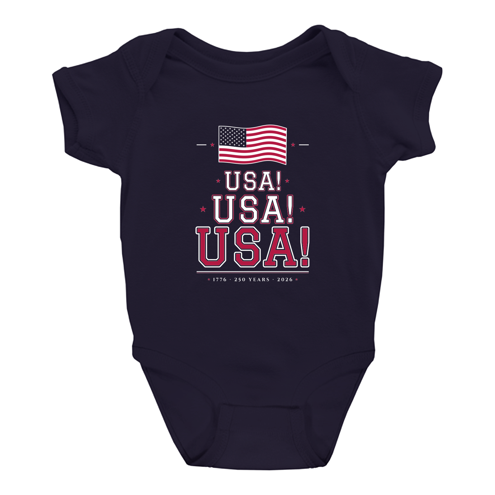 USA! USA! USA! Baby Bodysuit in Navy