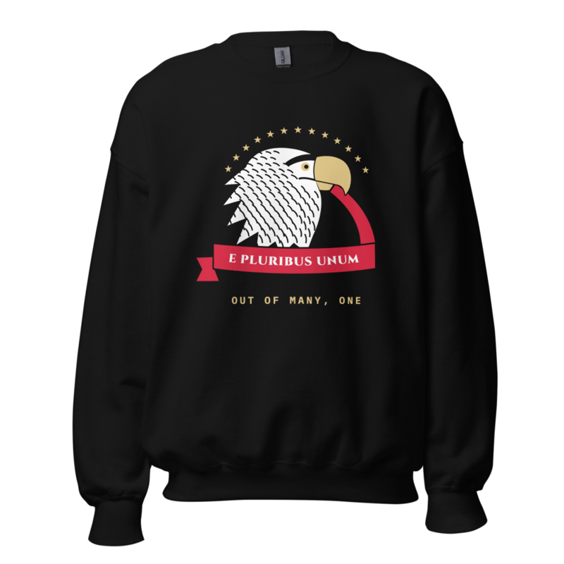 E Pluribus Unum Crewneck Sweatshirt in Black