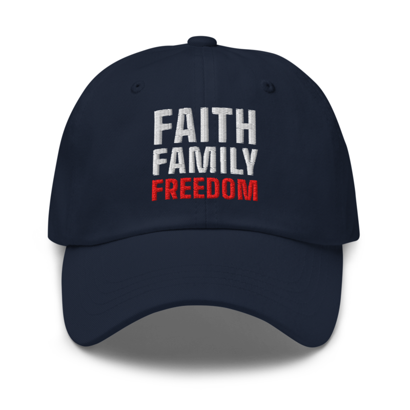 Faith Family Freedom Dad Hat in Navy