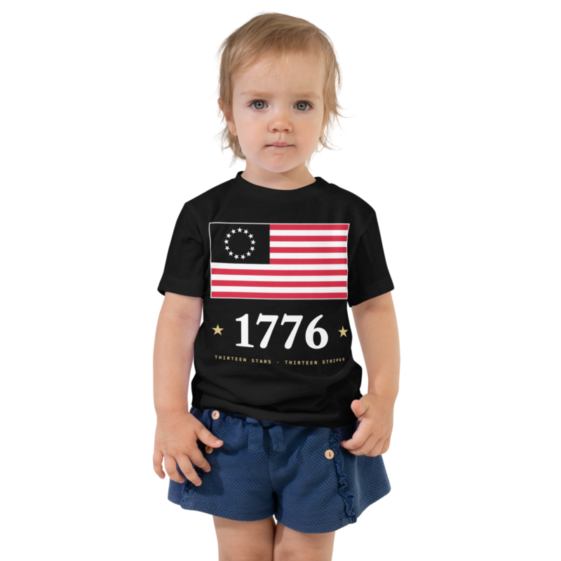 Betsy Ross 1776 Toddler Tee in Black
