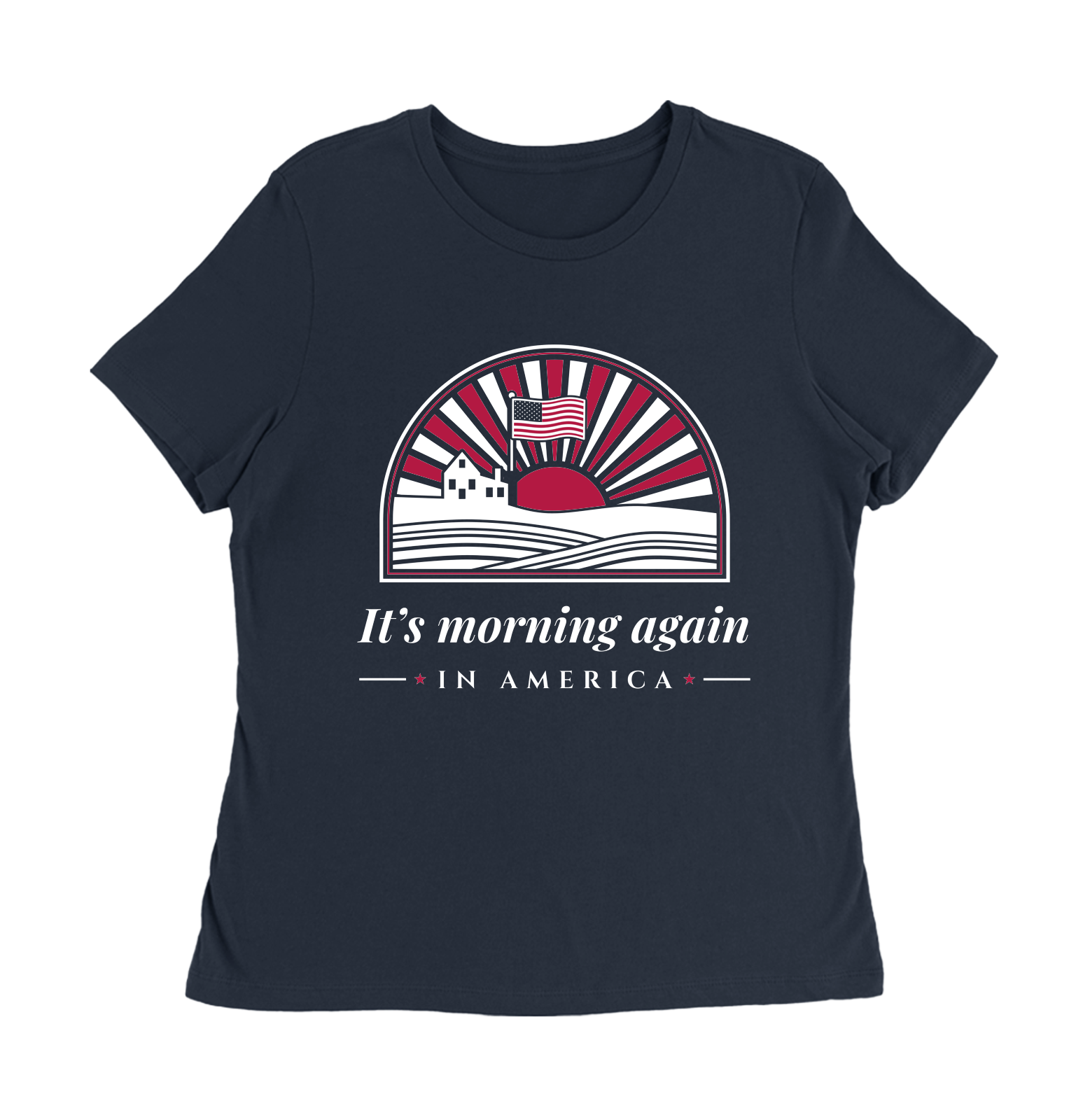 Morning in America Women's Relaxed Tee in Navy