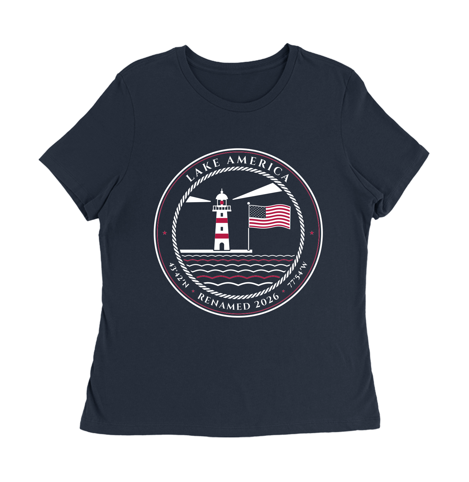 Lake America Women's Relaxed Tee in Navy