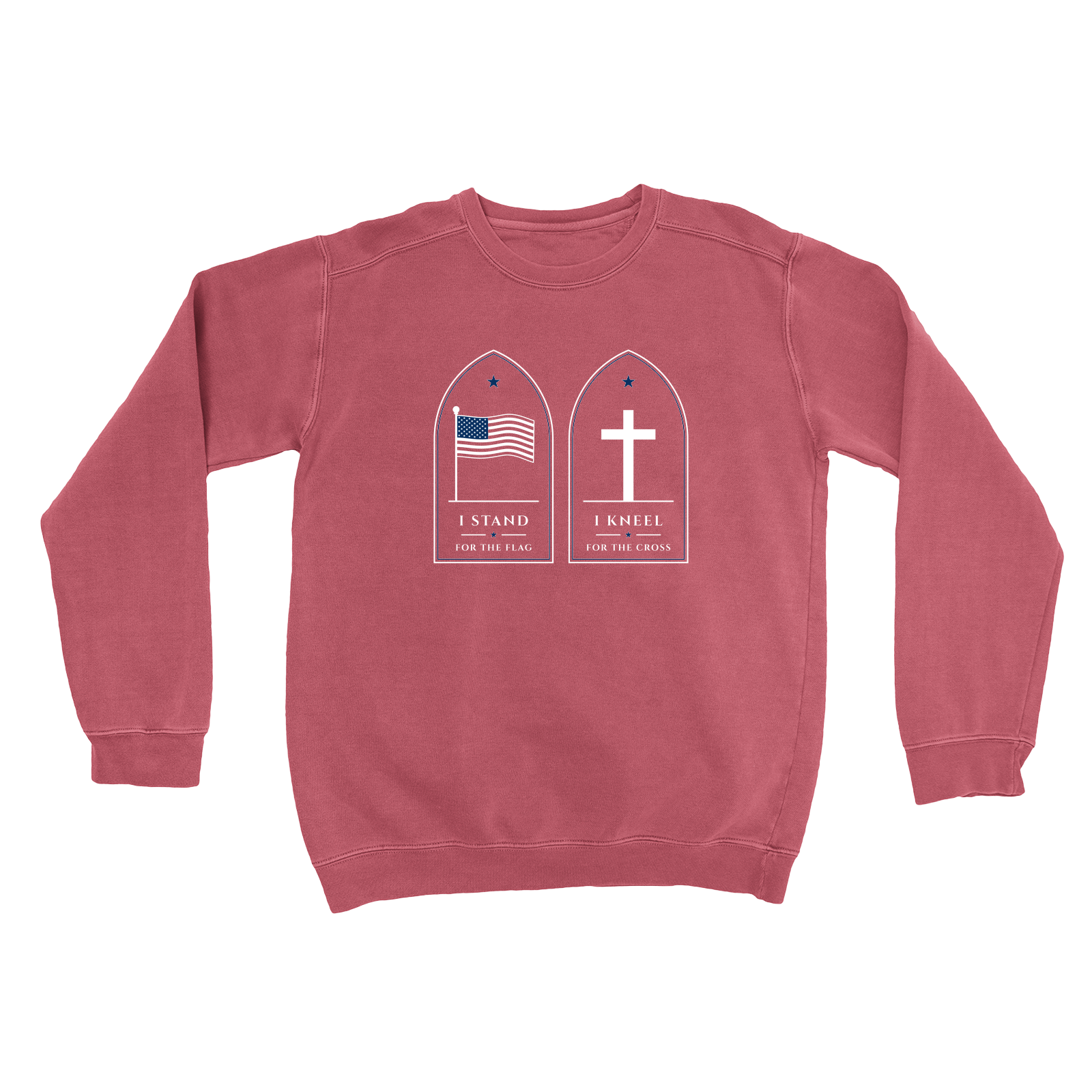 Stand for the Flag Garment-Dyed Crewneck in Crimson