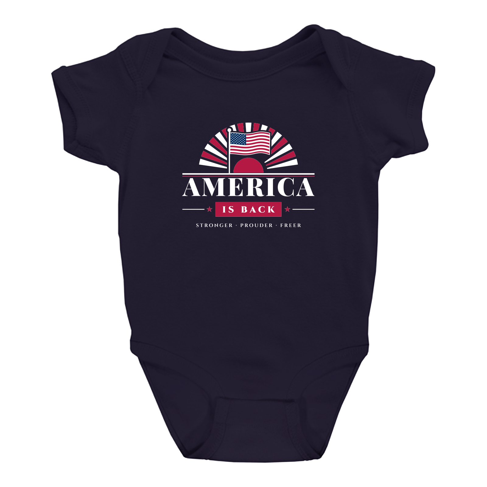 America Is Back Baby Bodysuit in Navy