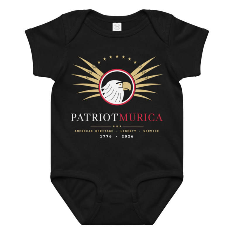 PatriotMurica Crest Baby Bodysuit in Black