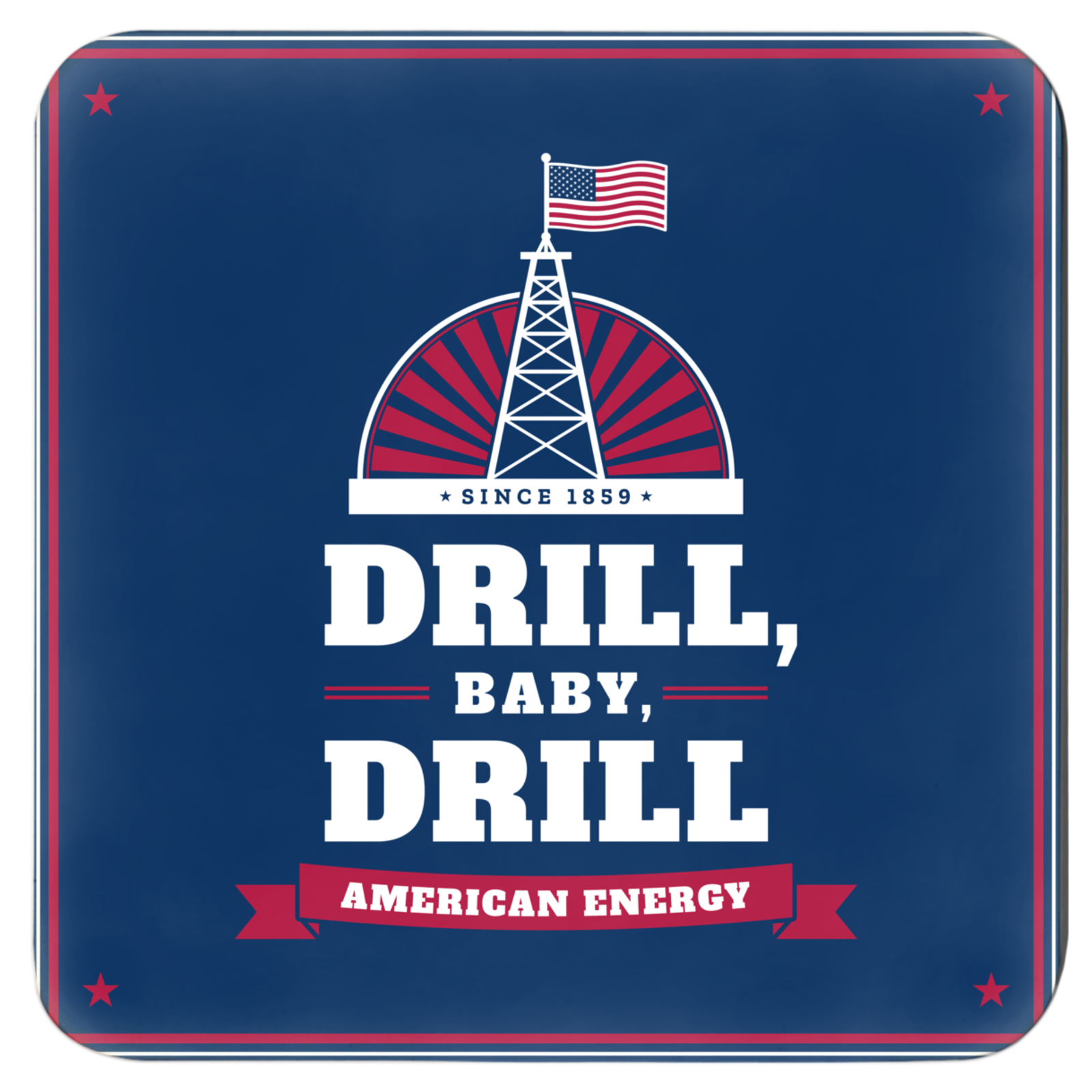 Drill, Baby, Drill Cork Coaster Set