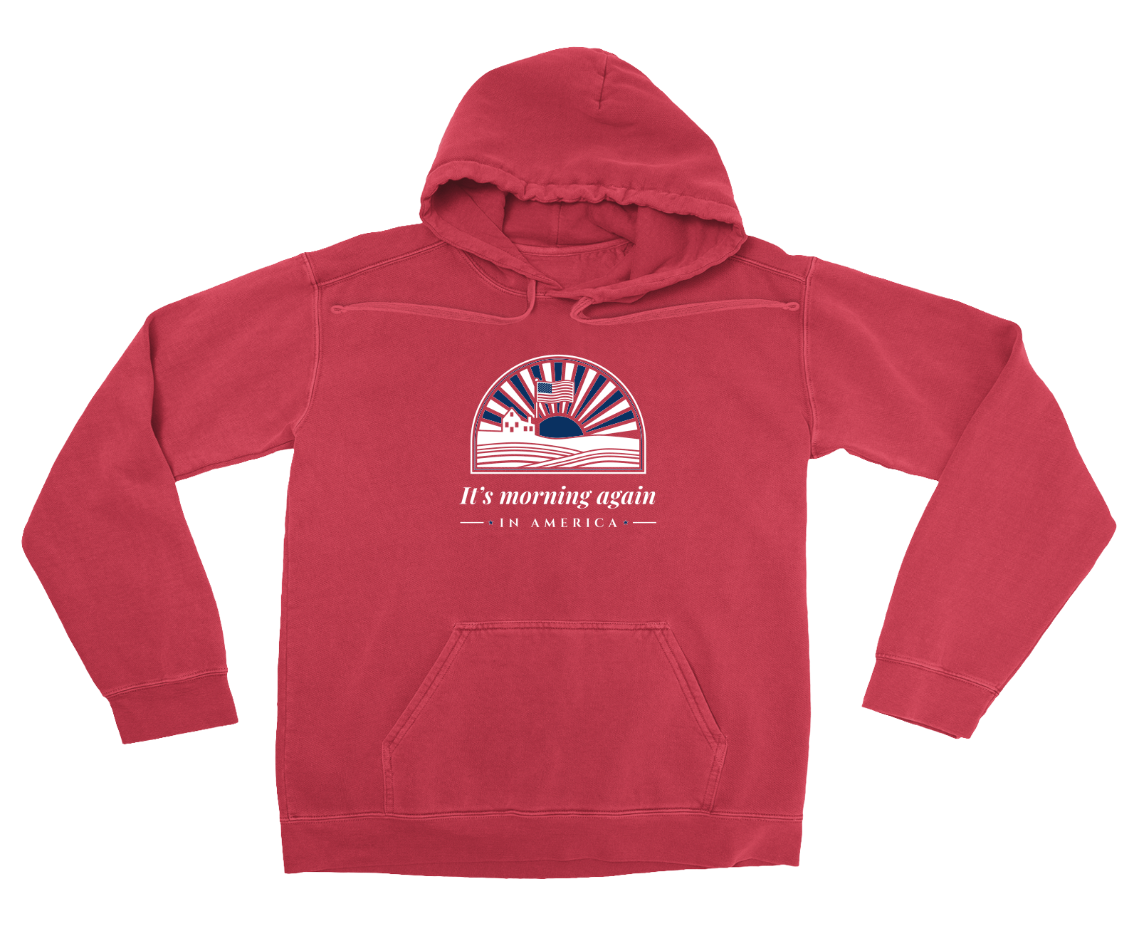 Morning in America Garment-Dyed Hoodie in Crimson