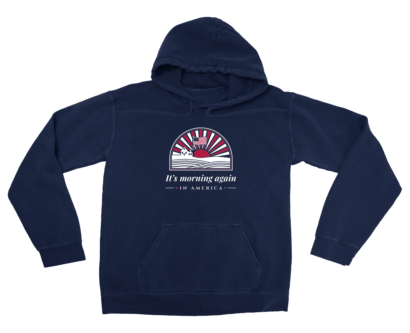 Morning in America Garment-Dyed Hoodie in True Navy