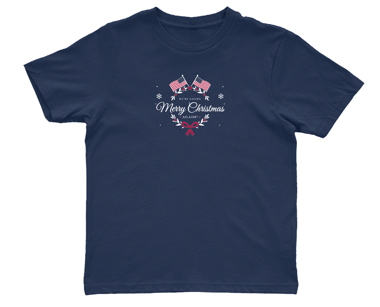 Merry Christmas Youth Tee in True Navy