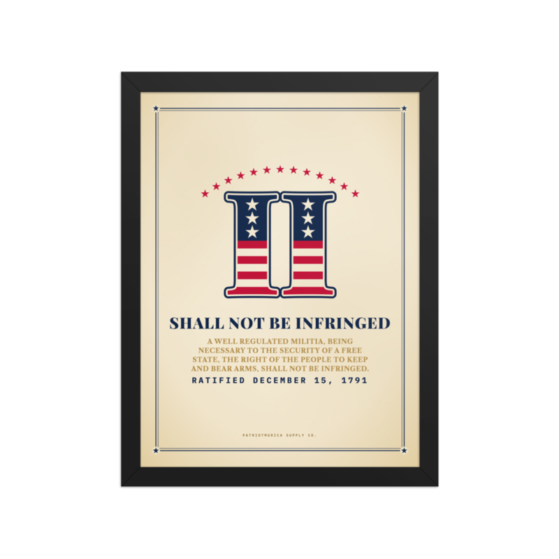 Second Amendment Framed Print in Black