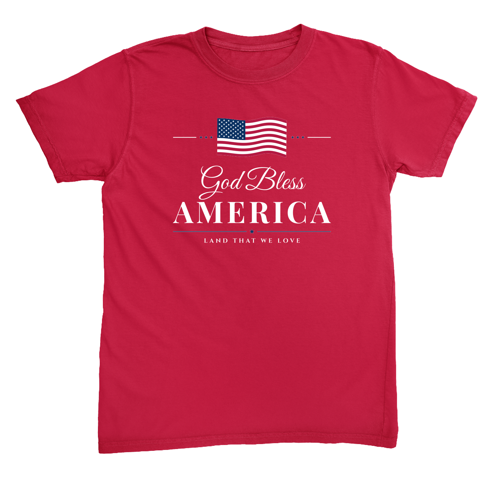God Bless America Heavyweight Tee in Red
