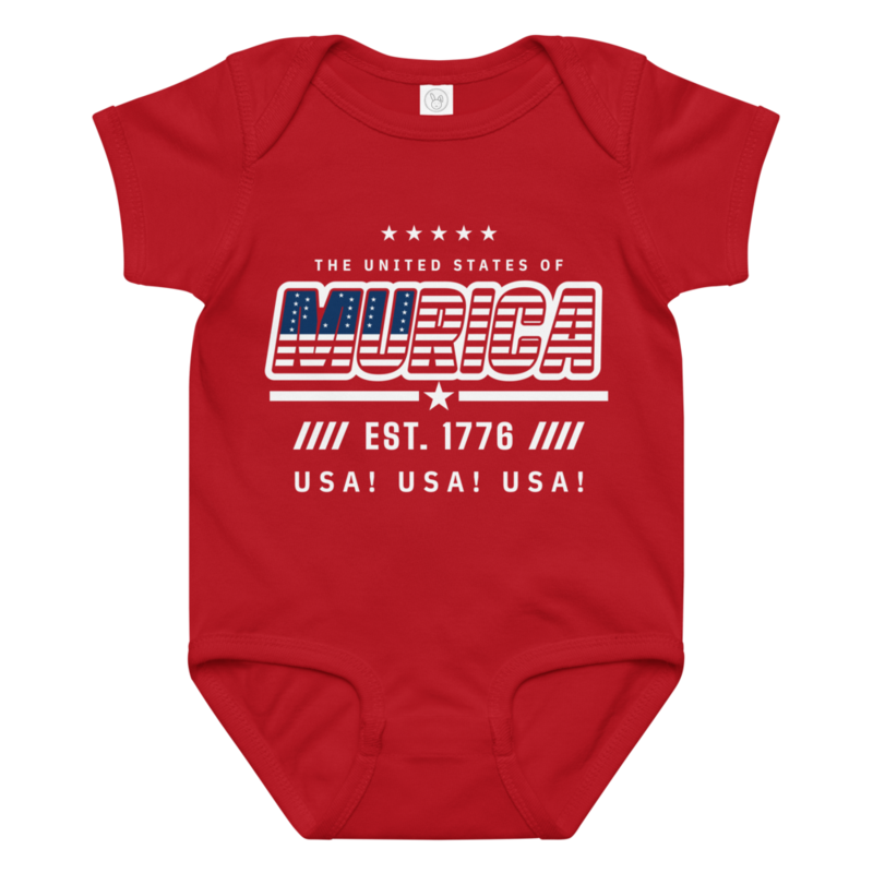 Murica Baby Bodysuit in Red