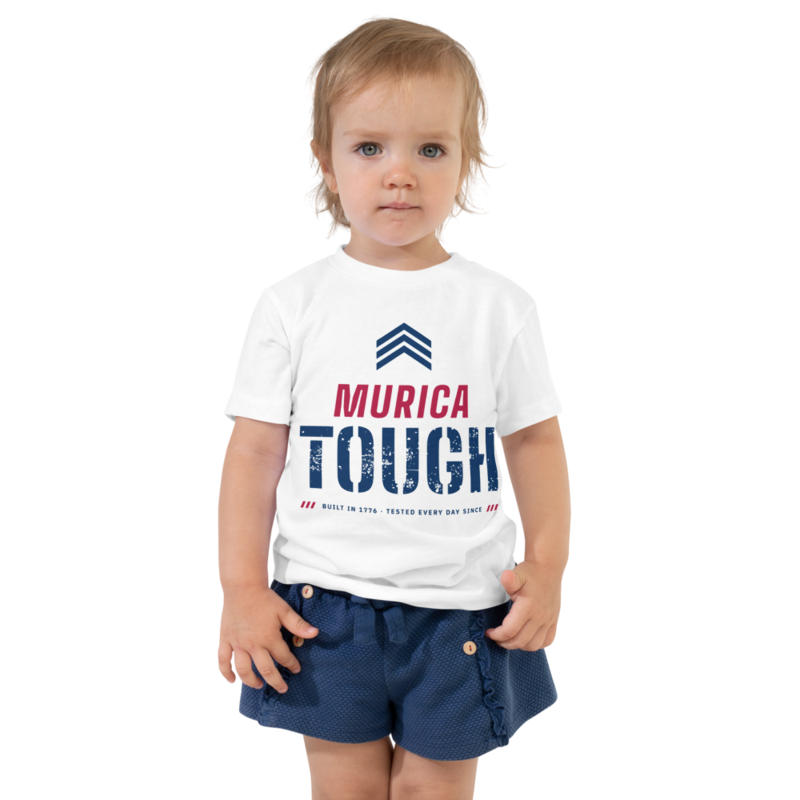 Murica Tough Toddler Tee in White