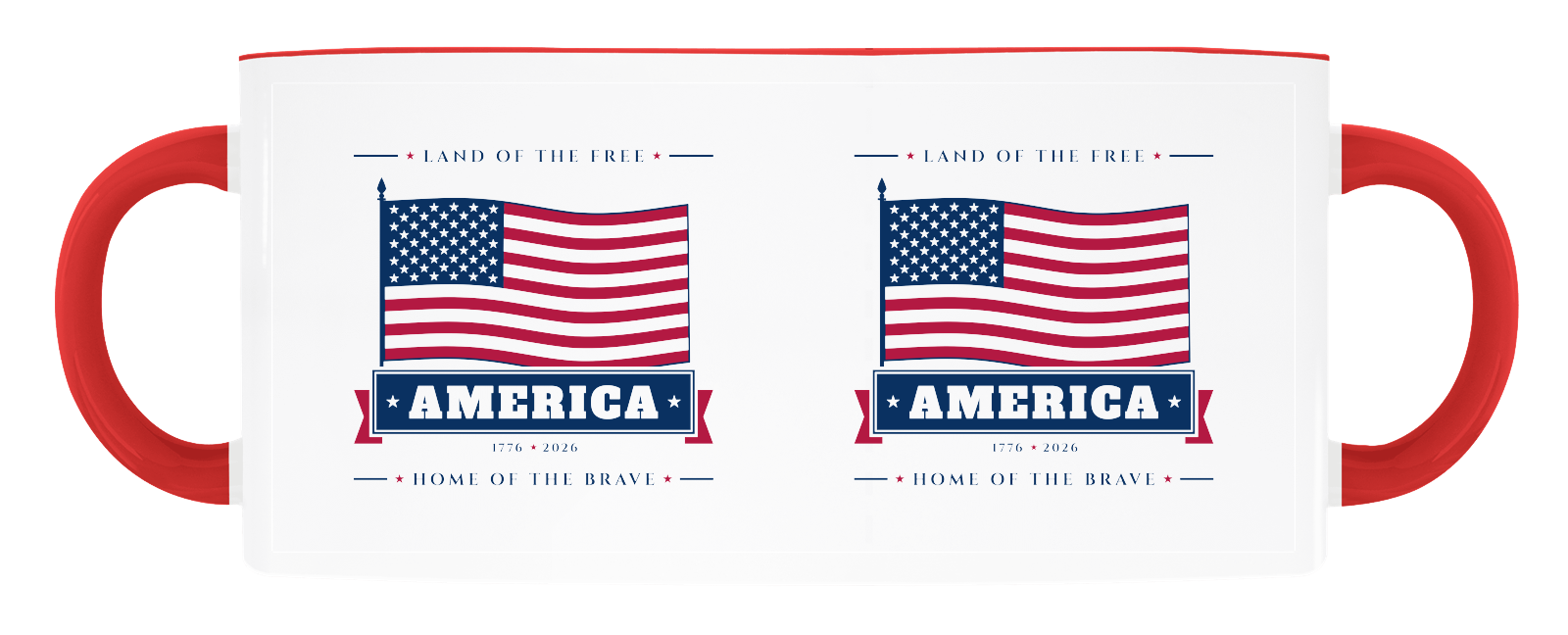 America Accent Mug in Red Accents
