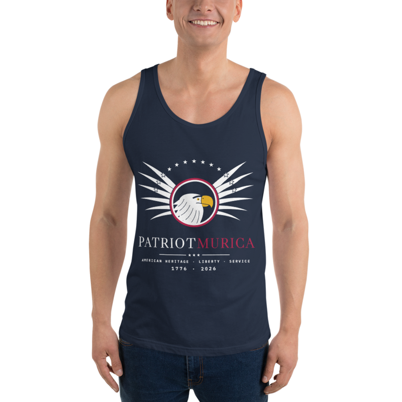 PatriotMurica Crest Tank Top in Navy