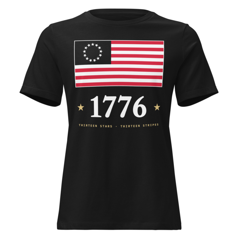 Betsy Ross 1776 Women’s Relaxed Tee in Black