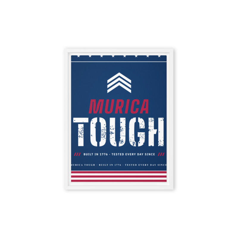 Murica Tough Framed Canvas in White