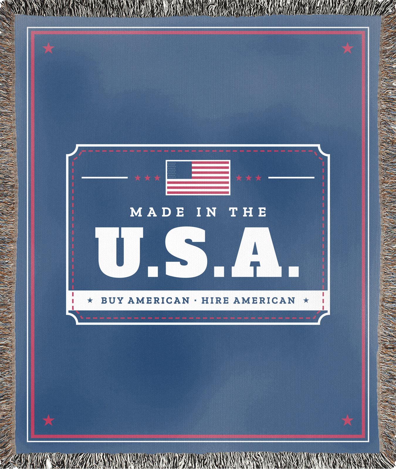Buy American, Hire American Woven Blanket