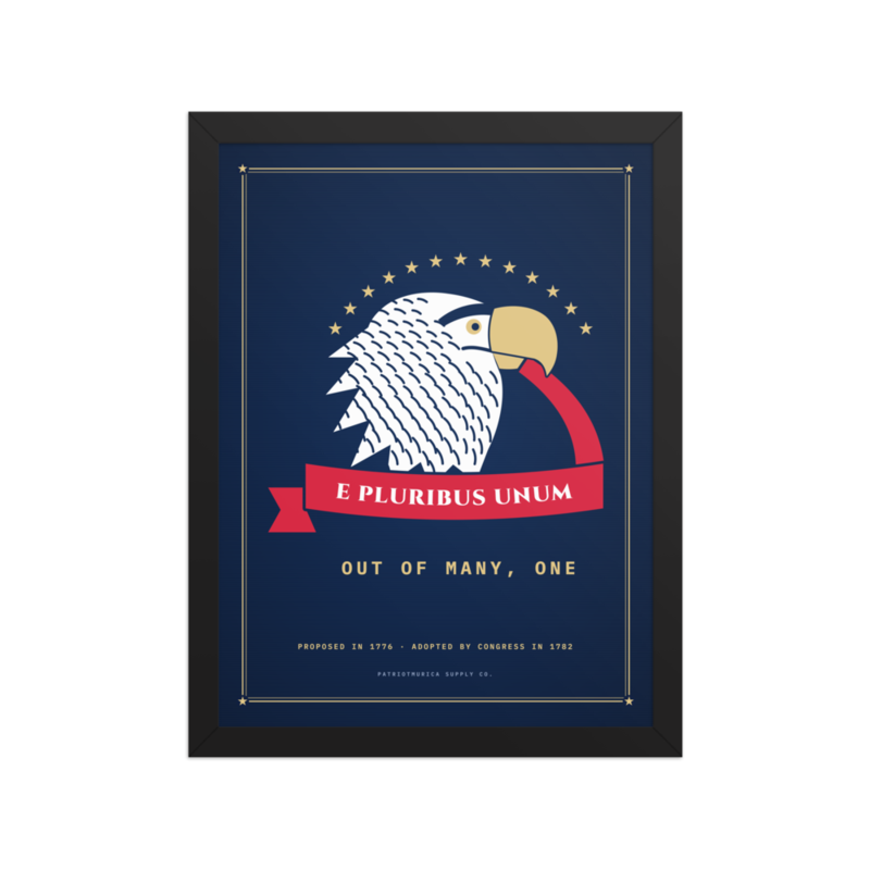 E Pluribus Unum Framed Print in Black