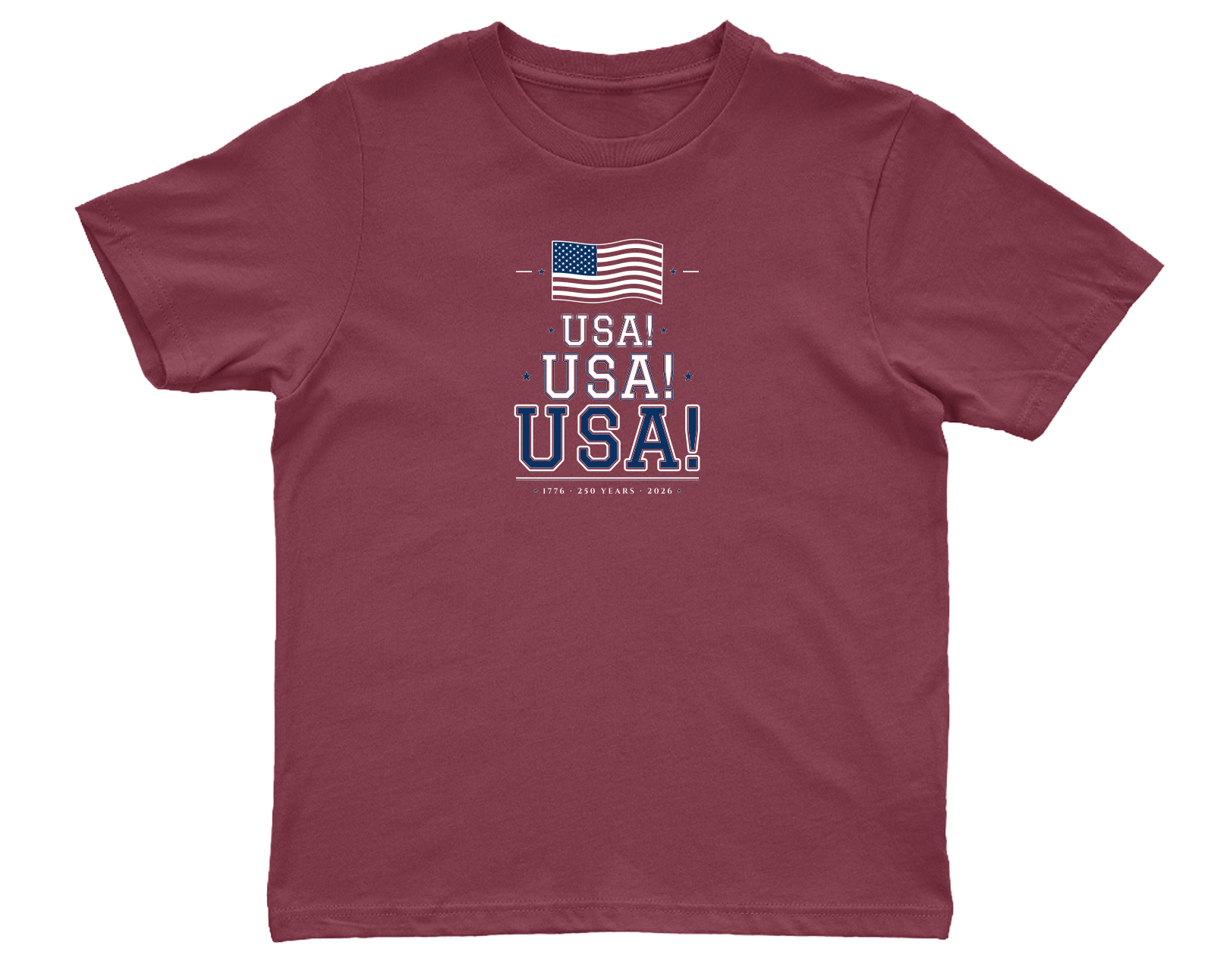 USA! USA! USA! Youth Tee in Crimson