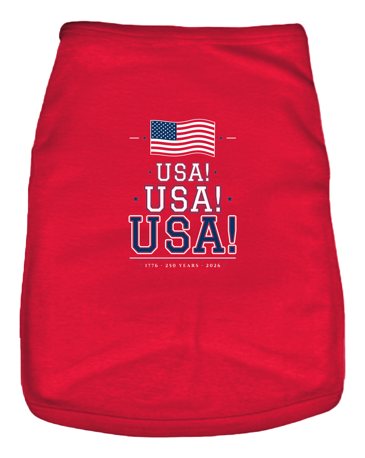 USA! USA! USA! Small Dog Tank in Red
