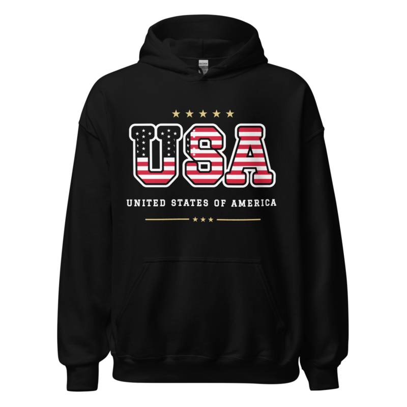 USA Hoodie in Black