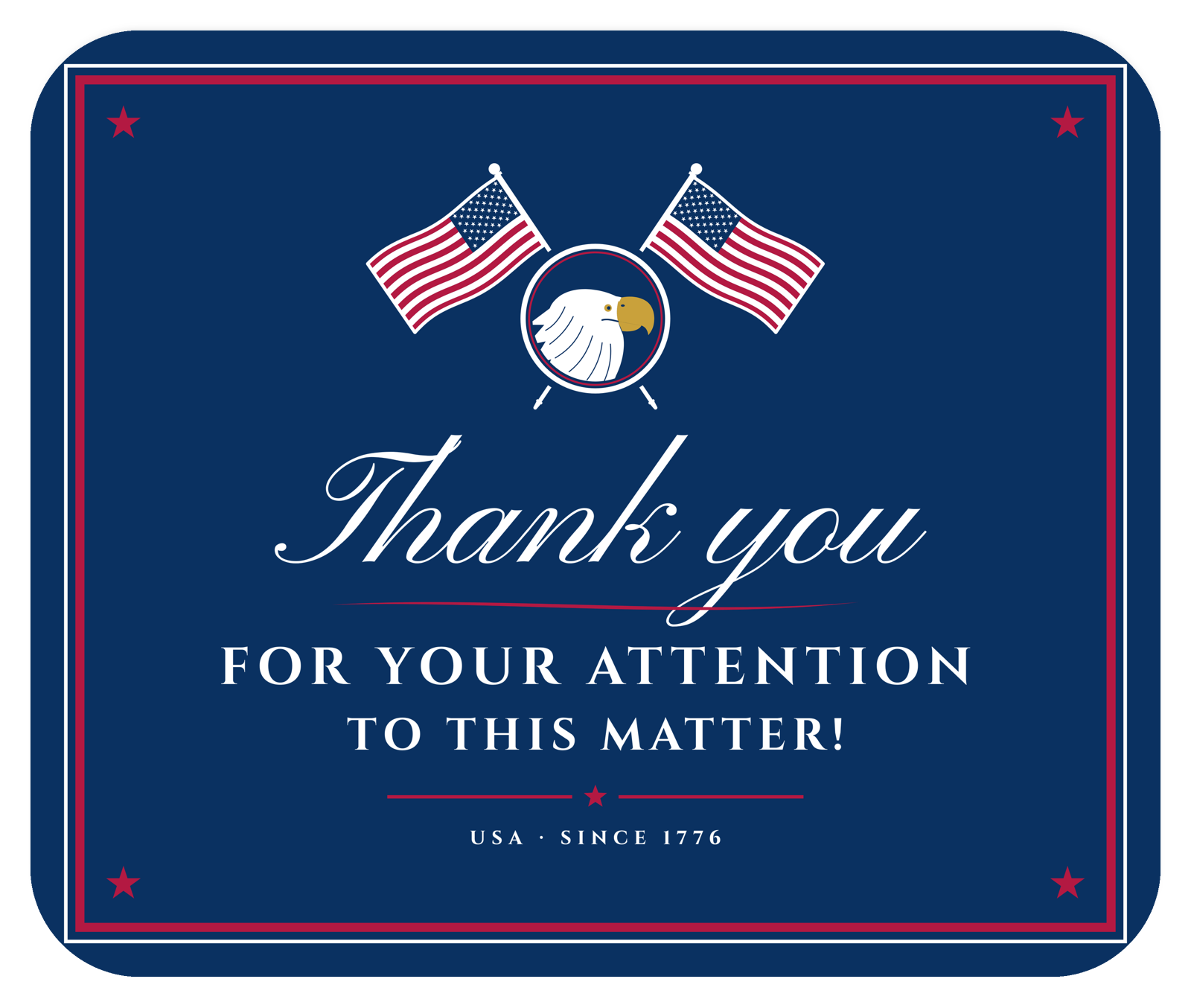 Thank You for Your Attention Mouse Pad