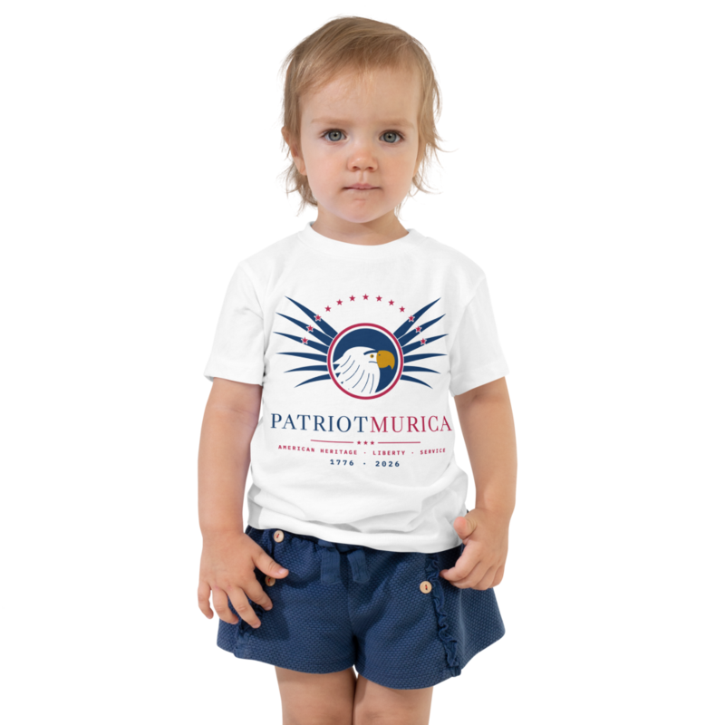 PatriotMurica Crest Toddler Tee in White
