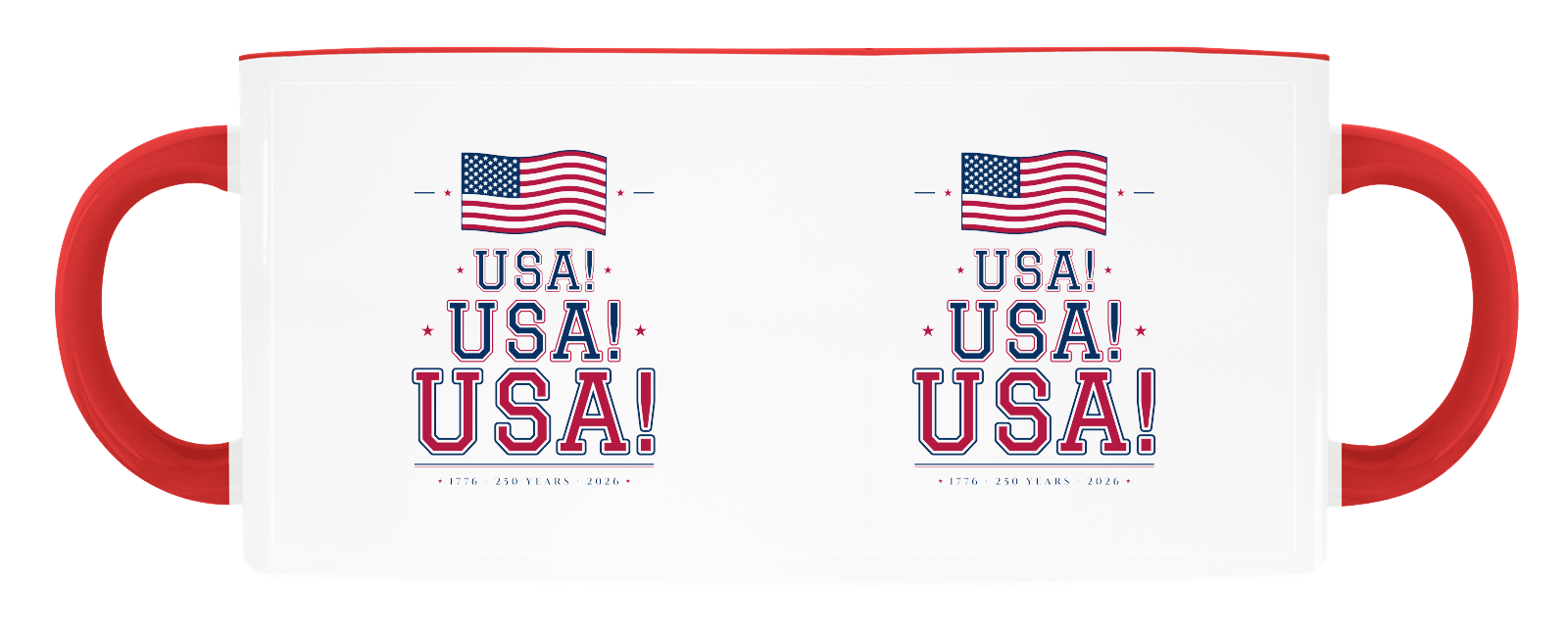 USA! USA! USA! Accent Mug in Red Accents