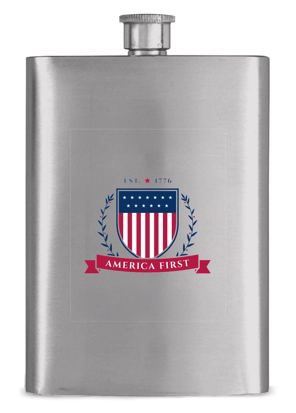 America First Crest Hip Flask