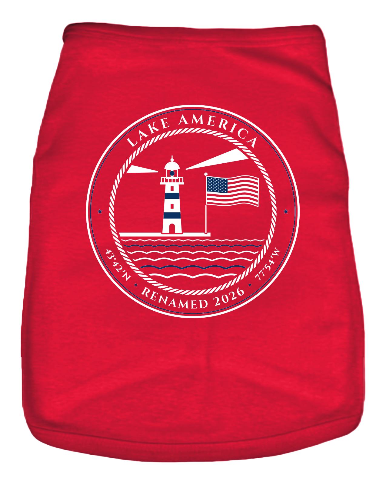 Lake America Dog Tank in Red
