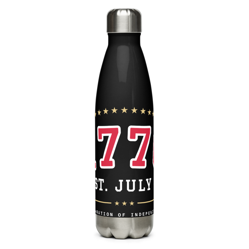 1776 Water Bottle in Black