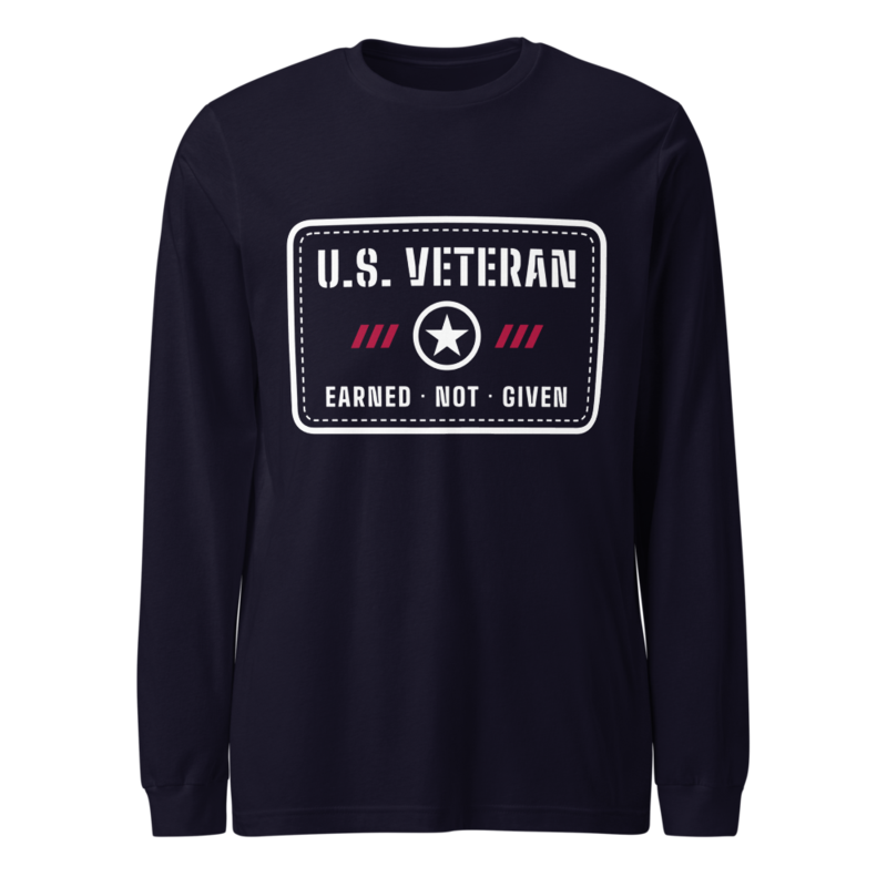 U.S. Veteran Long Sleeve Tee in Navy