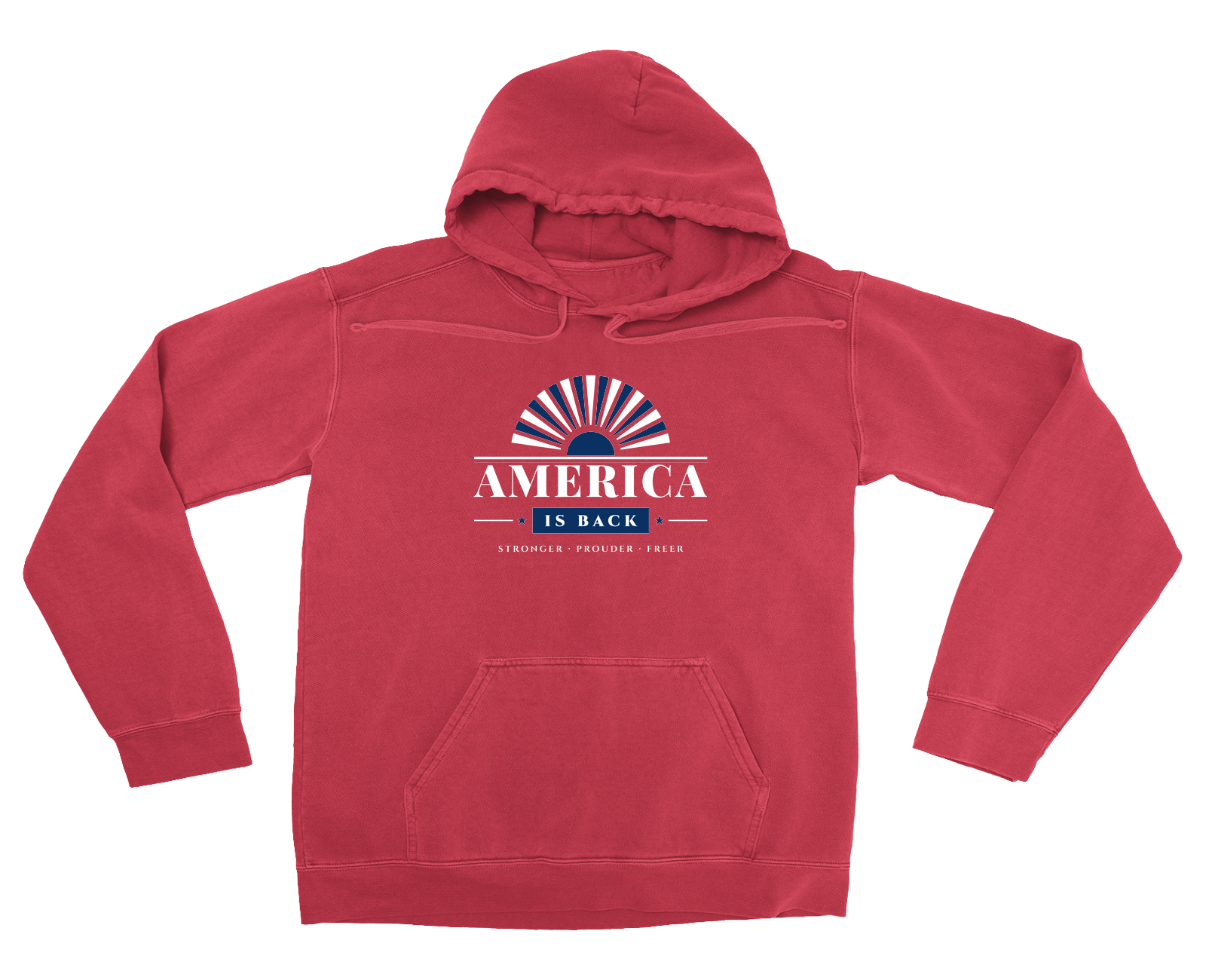 America Is Back Garment-Dyed Hoodie in Crimson