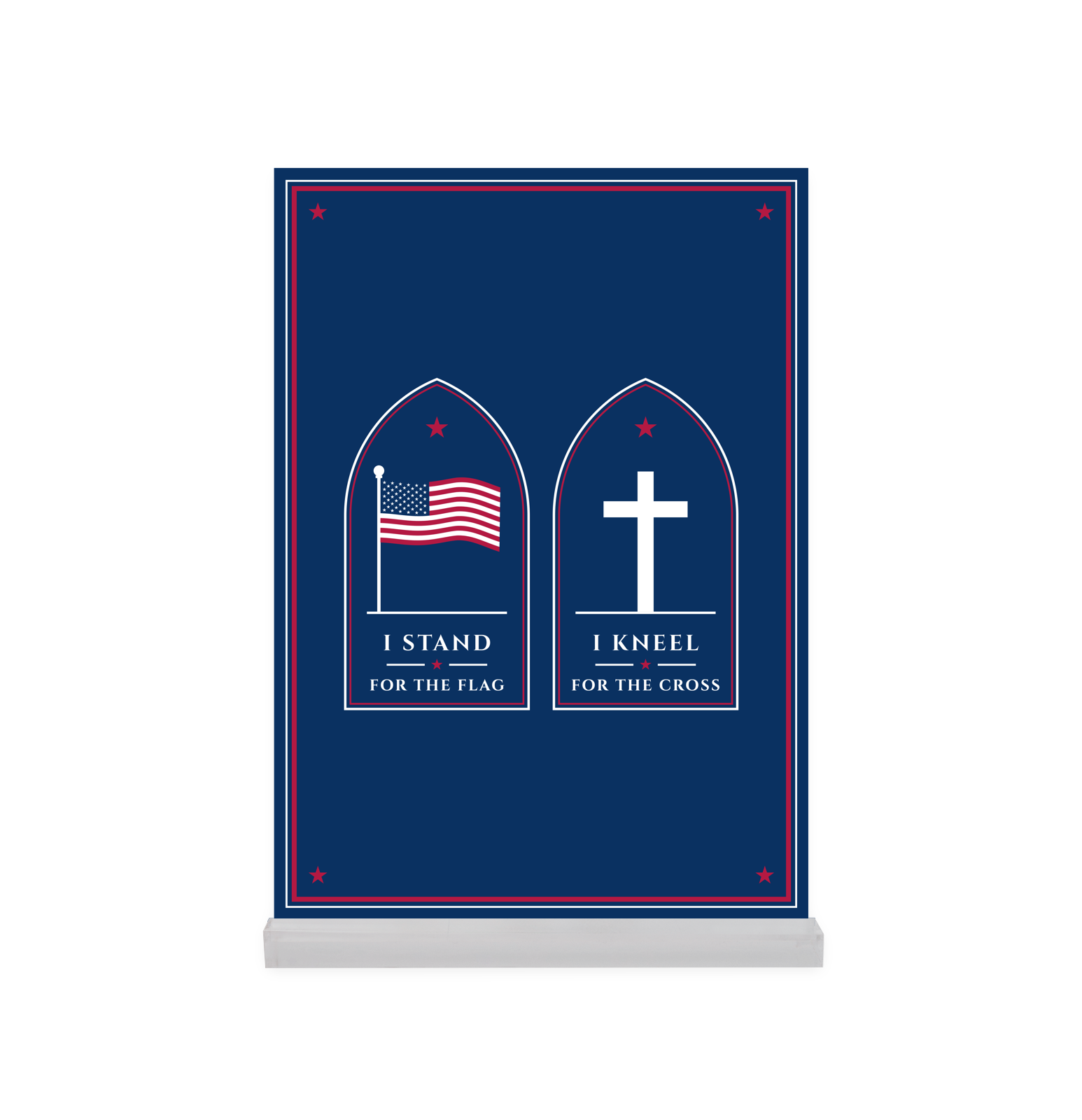 Stand for the Flag Acrylic Desk Block