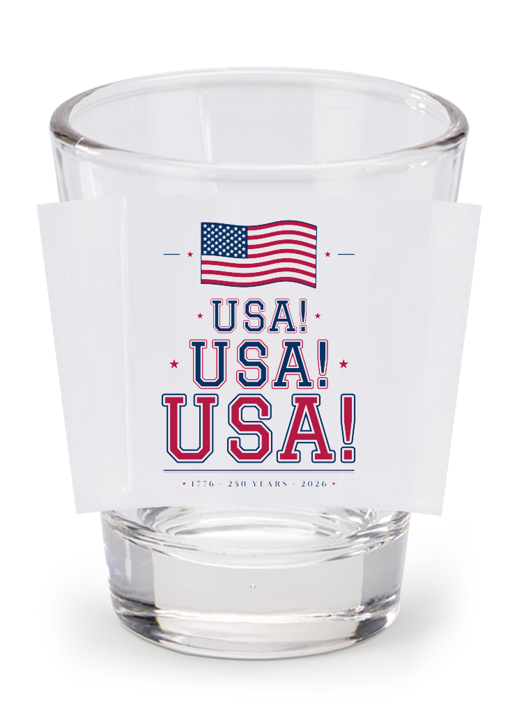 USA! USA! USA! Shot Glass